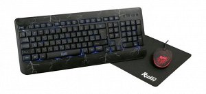 Набор игровой клавиатура+мышь+коврик Rush Thunderstorm черный (SBC-715714G-K)