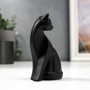Сувенир полистоун "Чёрная кошка с золотыми ушками" 12.7х7.7х4.3 см