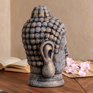 Статуэтка "Голова Будды" состаренный, серый камень, 32 см
