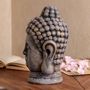 Статуэтка "Голова Будды" состаренный, серый камень, 32 см
