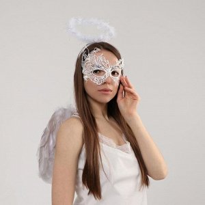 Карнавальный набор «Белый ангел», крылья, маска, ободок