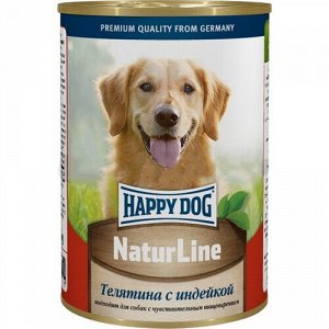 Happy Dog NaturLine конс 410гр д/соб Телятина/Индейка