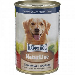 Happy Dog NaturLine конс 410гр д/соб Телятина/Сердце