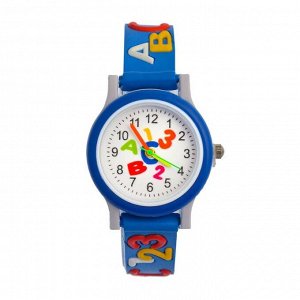 Часы наручные детские "Цифры и буквы", d=3 см, ремешок 20 см