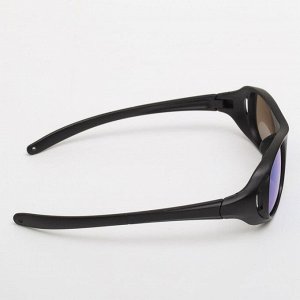 Очки солнцезащитные спортивные, оправа черная, софттач, 13.5х5х14см