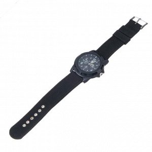 Часы наручные мужские Genius ARMY d=4.5 см, ремешок текстиль 23.5 см, чёрный 5478126