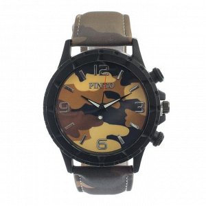 Часы наручные "Буфорд", коричневый камуфляж, d=5 см