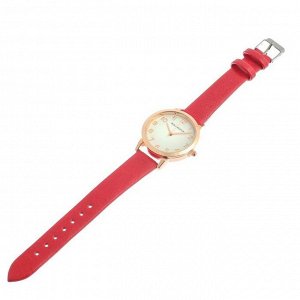 Часы наручные женские "Бернини", циферблат d=3.6 см, красный микс