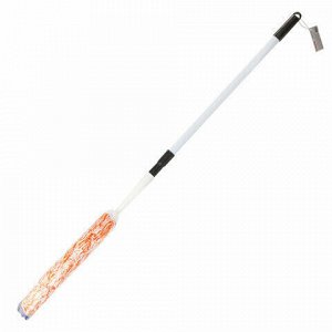 Сметка-метелка для смахивания пыли LAIMA, телескопическая стальная ручка, 160 см, оранжевая, 603619