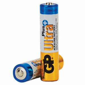 Батарейки КОМПЛЕКТ 4 шт., GP Ultra Plus, AAA (LR03, 24А), алкалиновые, мизинчиковые, блистер, 24AUP-2CR4