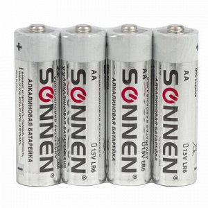 Батарейки КОМПЛЕКТ 24 шт., SONNEN Alkaline, АА(LR6, 15А), алкалиновые, пальчиковые, короб, 455095