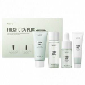 Набор миниатюр для проблемной кожи Nacific Fresh Cica Plus Clear Kit (Тонер 30мл + Серум 10мл + Крем 20мл + Пенка 30мл), ,