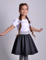 Школьная юбка Суфле серая из поливискозы