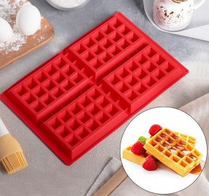 West Силиконовая форма для выпечки вафель в духовке, микроволновке 28 x 18,5 x 2,5 см