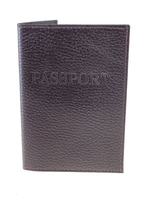 Кожаная обложка для паспорта, цвет шоколад