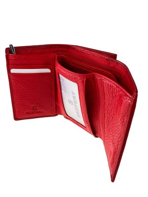 Женский кошелёк из мягкой натуральной кожи, цвет красный