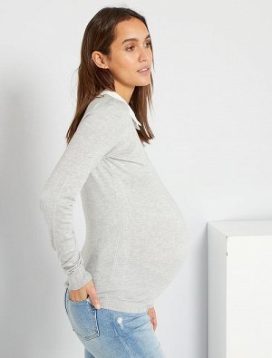 Джемпер для беременных с отложным воротничком