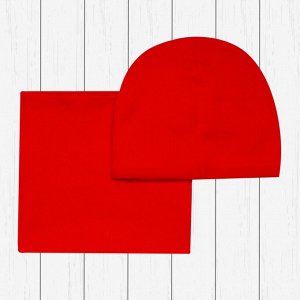 Комплект шапка и снуд красные арт.Ш-091-красный