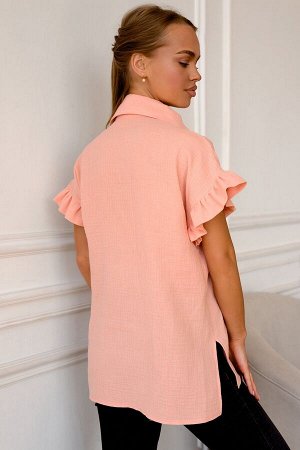 Рубашка Размер: 42 / 44 / 46 / 48 / 50 / 52 / 54
Идеальный летний вариант – хлопковая рубашка, нежного персикового оттенка. Состав 100% хлопок. Воздушный, фактурный муслин очень комфортный, подарит чу