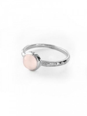 Серебряное узкое кольцо "Sunset" с розовым кварцем
