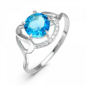 SALE Серебряное кольцо с голубым фианитом - 766