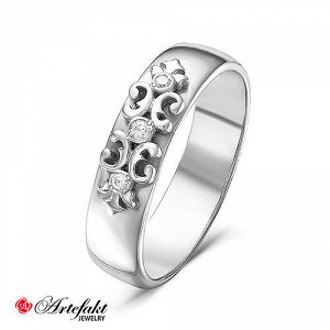 SALE Обручальное кольцо с бесцветными фианитами - 570