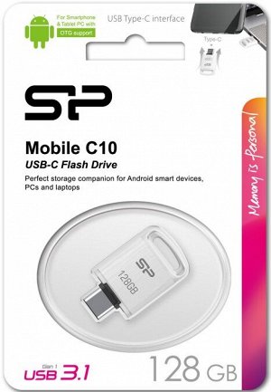 Флешка USB 3.0 накопитель 128GB Touch C10, Type-C White (SP128GBUC3C10V1W)