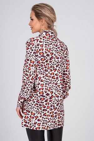 Рубашка Лорейн №2.Цвет:леопард/оранжевый