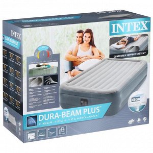 Кровать надувная Essential Rest Airbed, 152 х 203 х 46 см, встроенный насос 220V, 64126NP INTEX