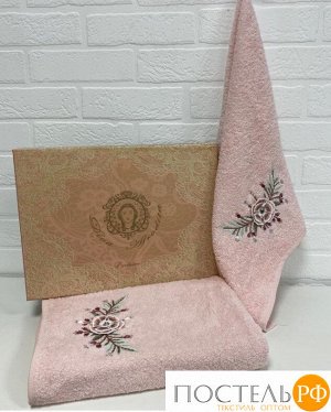 Набор полотенец Exclusive - Erika (50x90+70x140) хлопок 100% в подарочной коробке роз