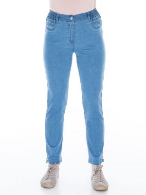 Слегка приуженные синие летние джинсы ЕВРО (ряд 46-58) арт. M-BL73038-2465