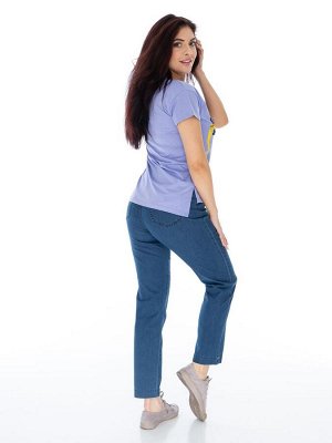 Слегка приуженные синие летние джинсы ЕВРО (ряд 50-62) арт. M-BL72822-2XL-161-3