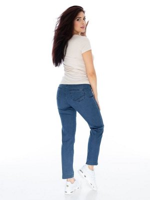 Слегка приуженные синие летние джинсы ЕВРО (ряд 46-58) арт. M-BL72842-L-161-3