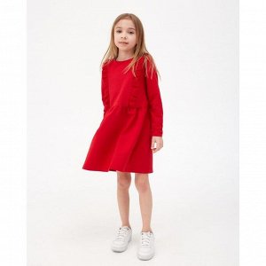 Платье с рюшей KAFTAN "Basic line" р.30 (98-104), красн