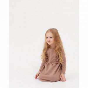 Платье с рюшей KAFTAN "Basic line" р.30 (98-104), кофе