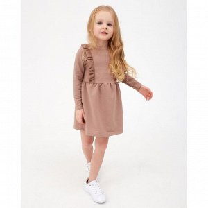 Платье с рюшей KAFTAN "Basic line" р.30 (98-104), кофе