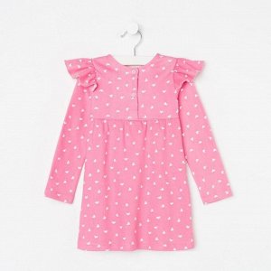 Платье для девочки, цвет розовый/ сердца, рост 86 см