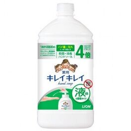 Жидкое мыло для рук "KireiKirei" с антибактериальным эффектом с маслом розмарина для всей семьи
с фруктово-цитрусовым ароматом  (бутылка с крышкой) 800 мл / 12