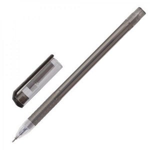 Ручка гелевая BRAUBERG "Option", ЧЕРНАЯ, корпус тонированный черный, узел 0,6 мм, линия письма 0,35 мм