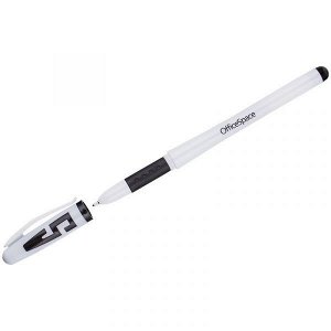Ручка гелевая OfficeSpace 1,0 мм, грип, игольчатый стержень, черная