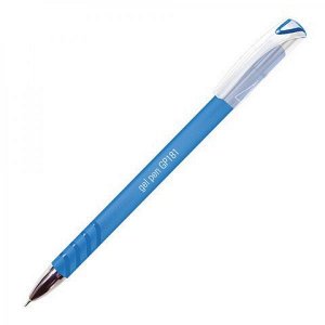 Ручка гелевая  BRAUBERG "Contact", корпус синий, игольчатый пишущий узел 0,5мм, рез.держ, син