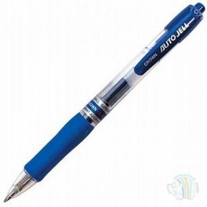 Ручка гелевая   CROWN 0,7 мм син. автоматическая с резиновым упором (грип)
