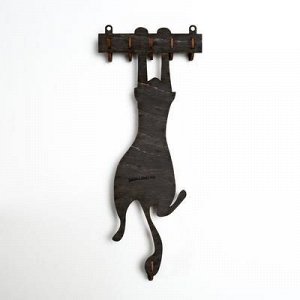 Ключница "Котик висит" 10,5х26 см, 3 мм МИКС
