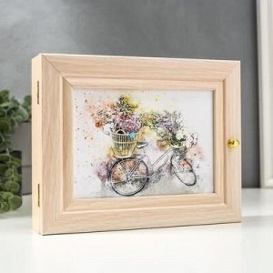 Ключница "Велосипед с цветами" 19x24 см