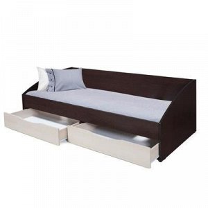 Кровать одинарная «Фея 3», 80 ? 190 см,симметричная, венге/дуб молочный