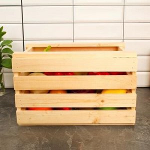 Ящик для овощей и фруктов, 40 ? 30 ? 25 см, деревянный
