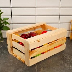 Ящик для овощей и фруктов, 40 ? 30 ? 20 см, деревянный