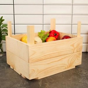Ящик для овощей и фруктов, 40 ? 30 ? 30 см, деревянный, с ножками