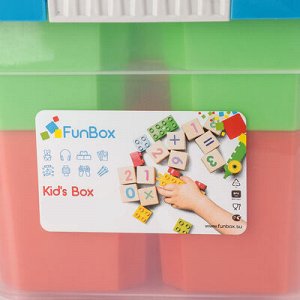 Контейнер для xранения с крышкой FunBox Kid's Box, 6 л, 25?20?16 см, 6 вставок, лоток, цвет МИКС
