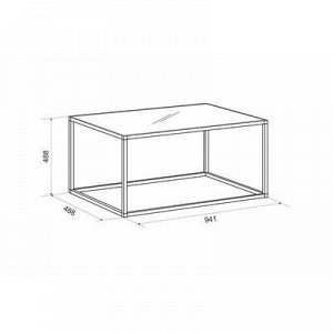 Стол журнальный 941x488x490 Стиль-2 черный муар/черный